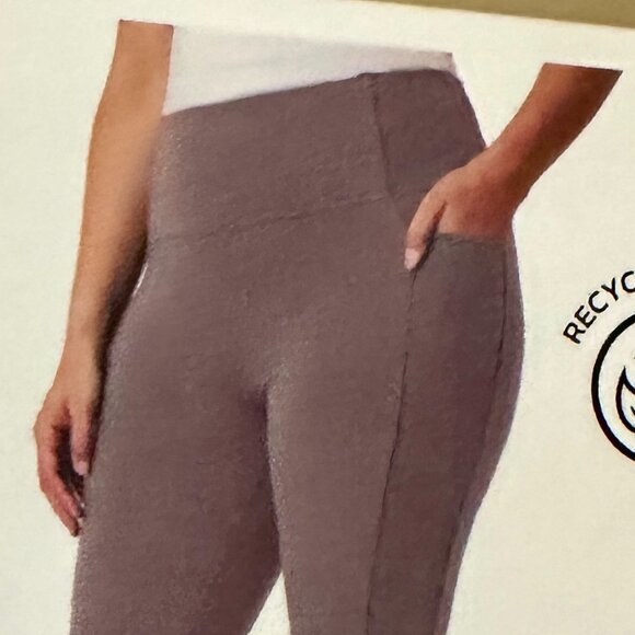 New Mondetta Women's Panel Ribbed Legging Size L Purple, Side Pockets, Stretch - Picture 5 of 15